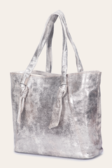 Frye Women's Nora Knotted Tote Bag Cream Metallic