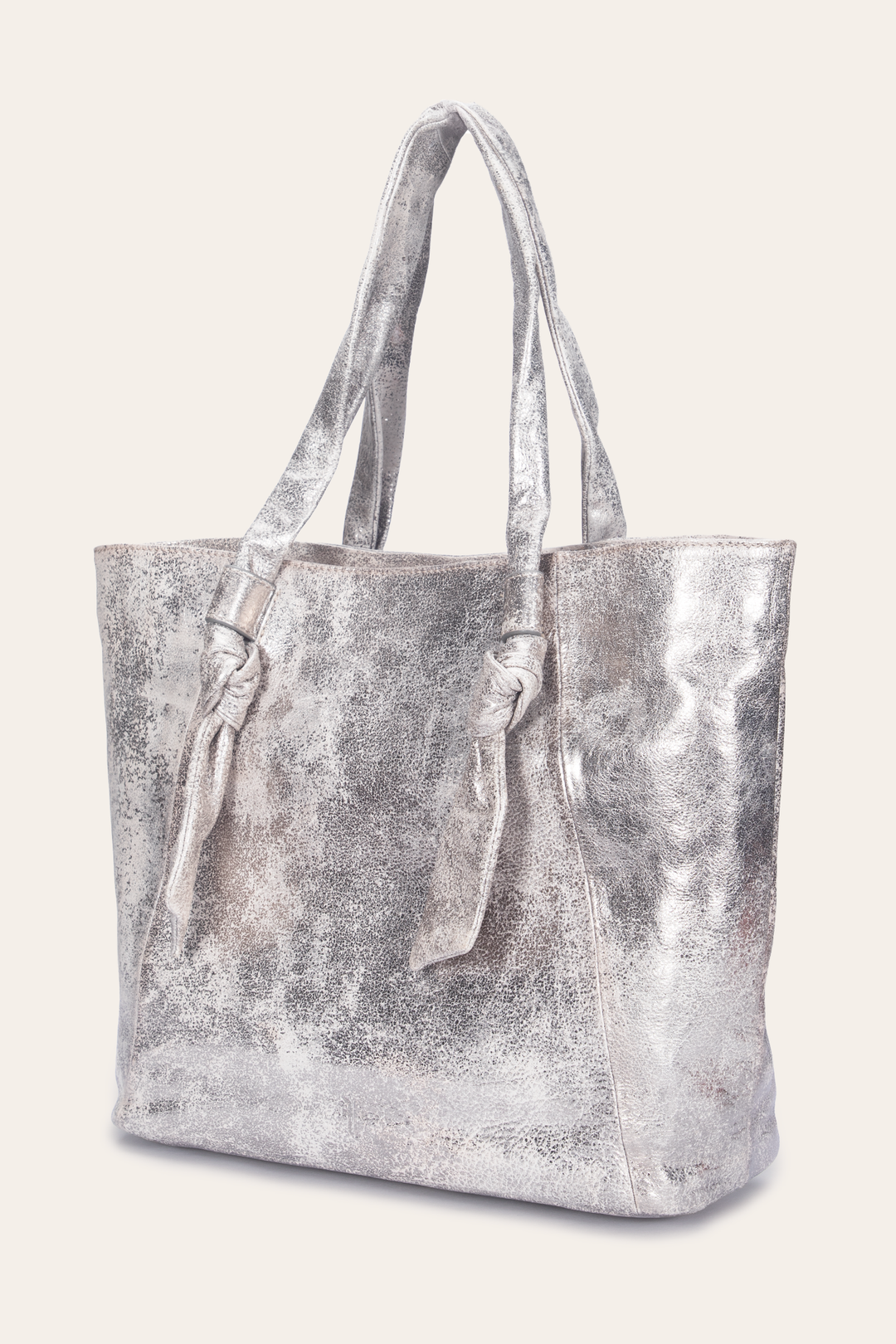 Frye Women's Nora Knotted Tote Bag Cream Metallic