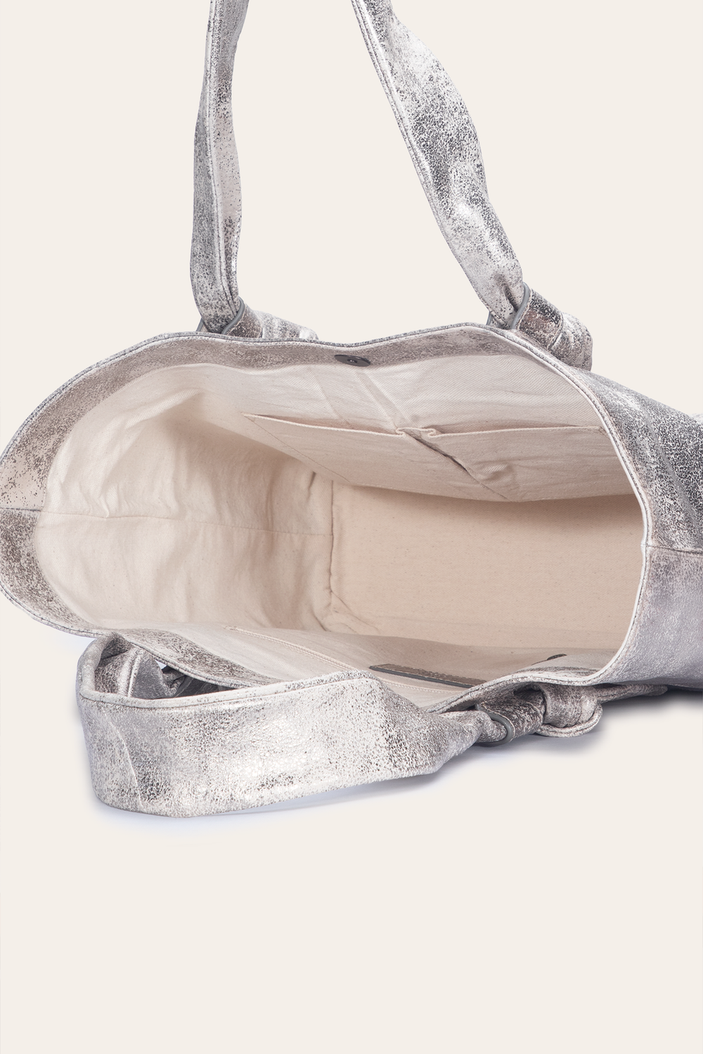 Frye Women's Nora Knotted Tote Bag Cream Metallic