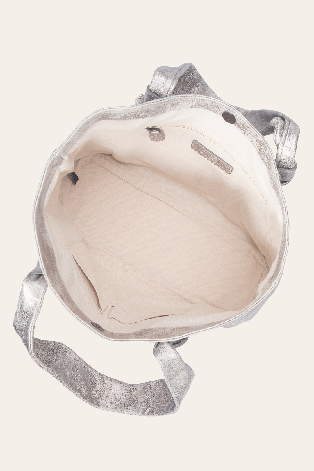 Frye Women's Nora Knotted Tote Bag Cream Metallic