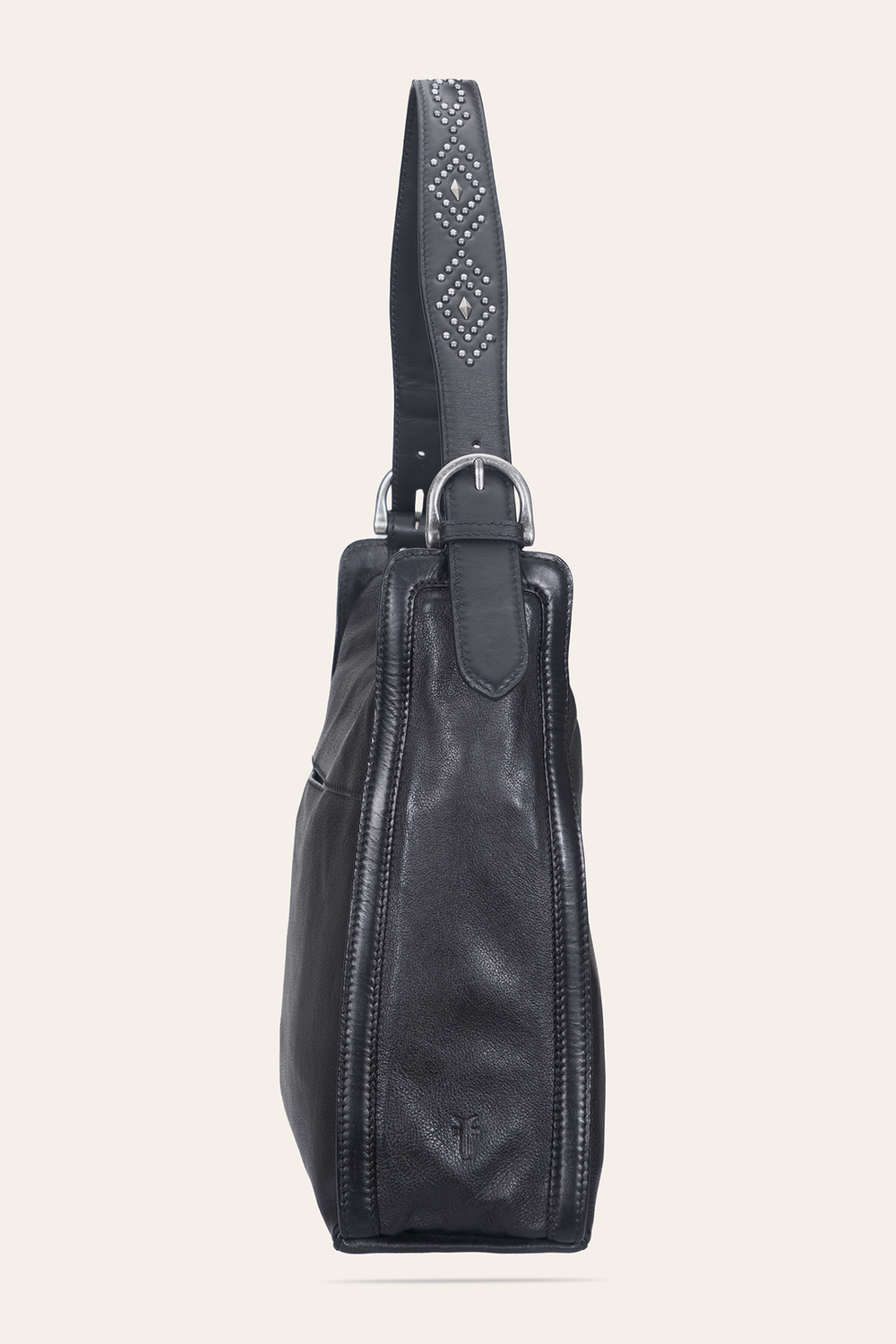 Frye Women's Black Carla Studded Hobo Handbag Black