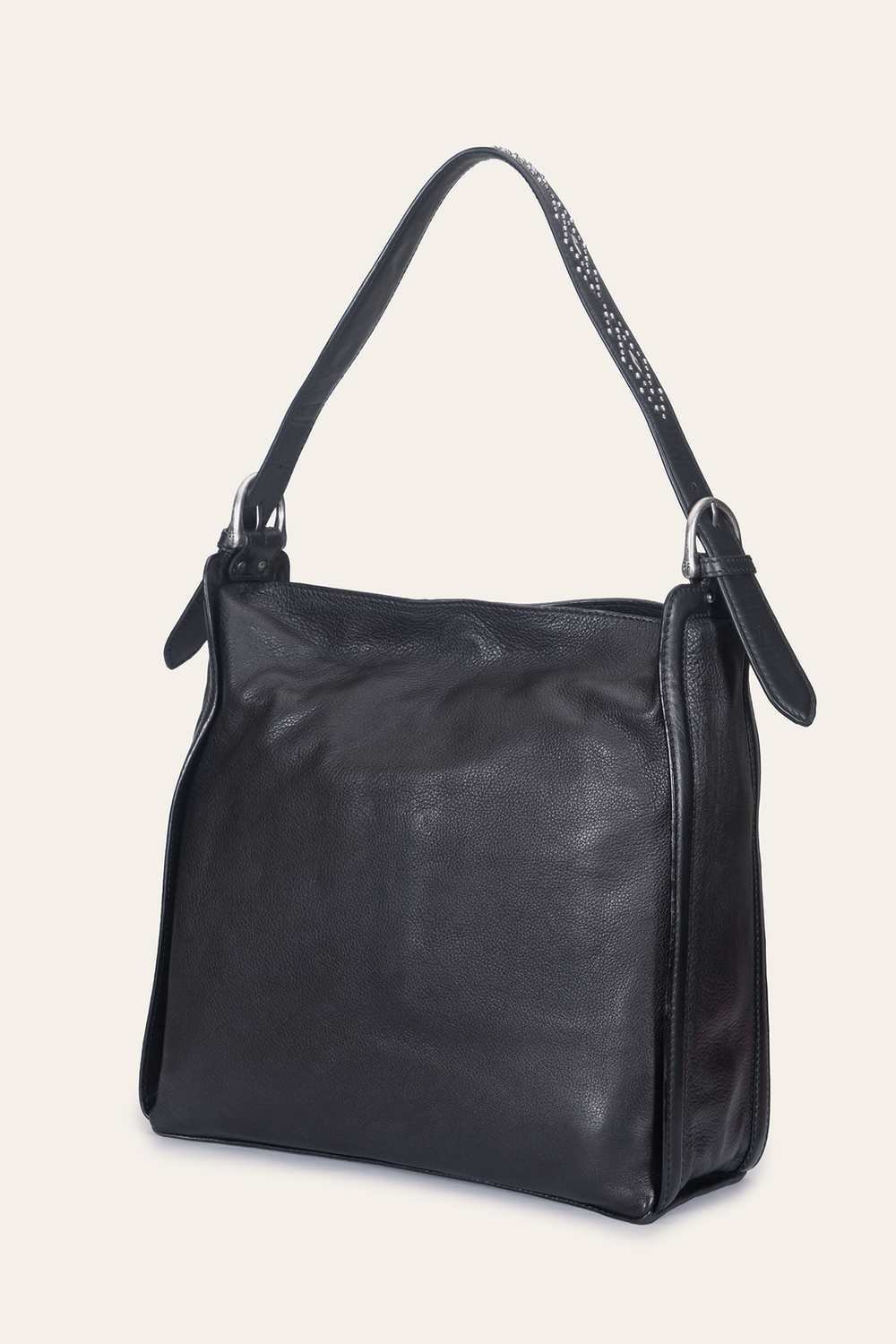 Frye Women's Black Carla Studded Hobo Handbag Black