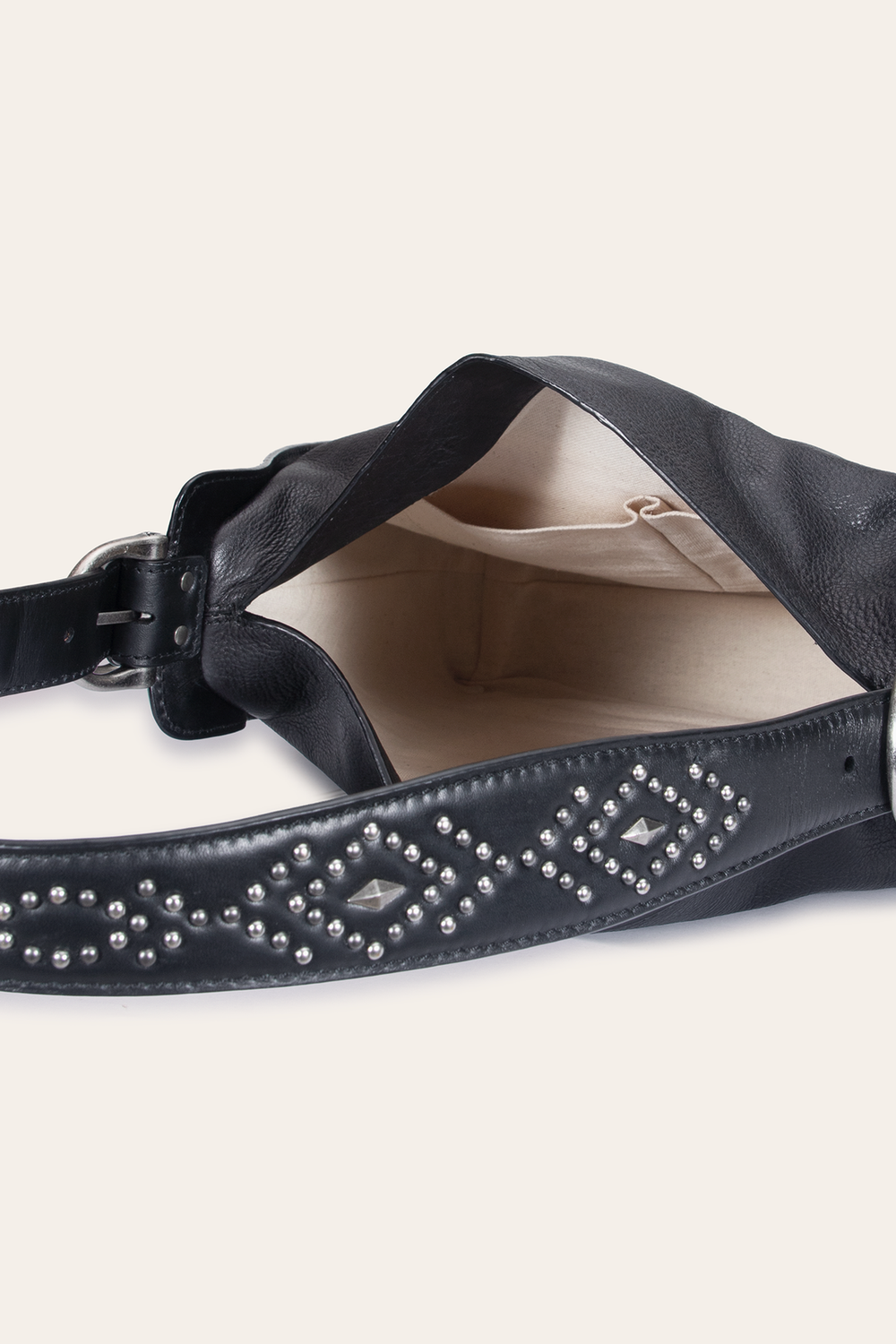 Frye Women's Black Carla Studded Hobo Handbag Black