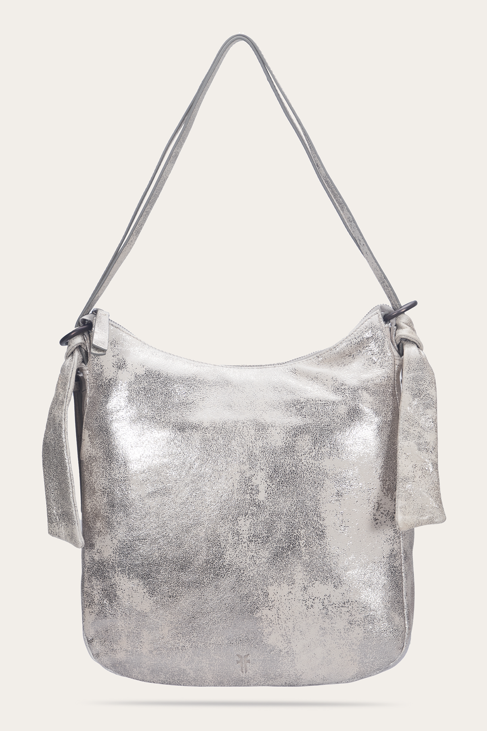 Frye Women's Nora Backpack Hobo Handbag Cream Metallic