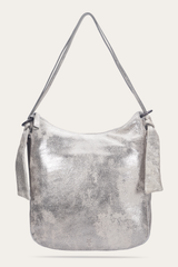 Frye Women's Nora Backpack Hobo Handbag Cream Metallic