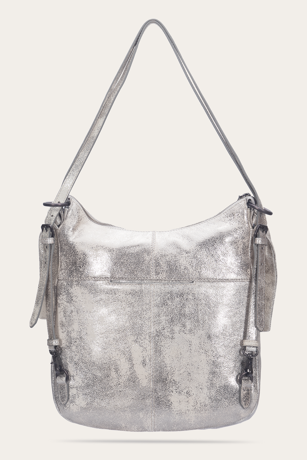 Frye Women's Nora Backpack Hobo Handbag Cream Metallic