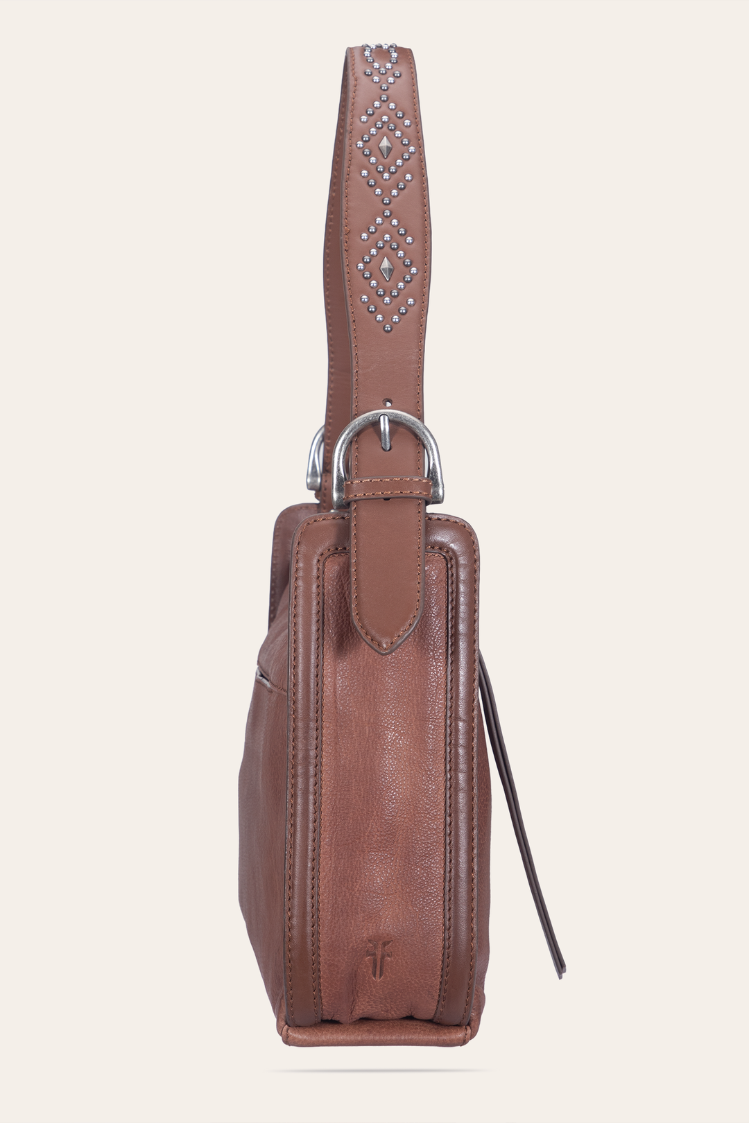 Frye Women's Cognac Carla Studded Shoulder Bag Cognac