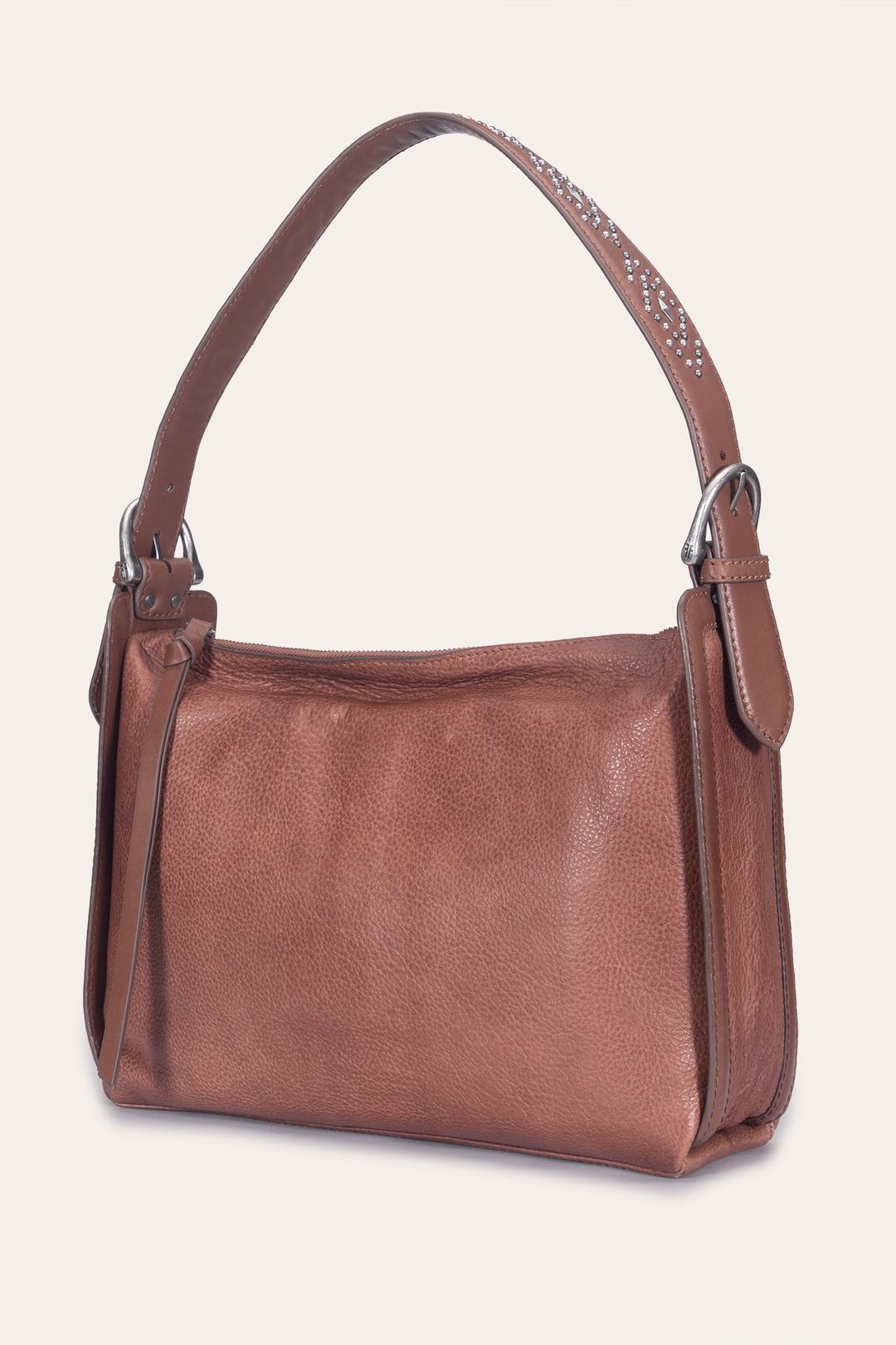 Frye Women's Cognac Carla Studded Shoulder Bag Cognac