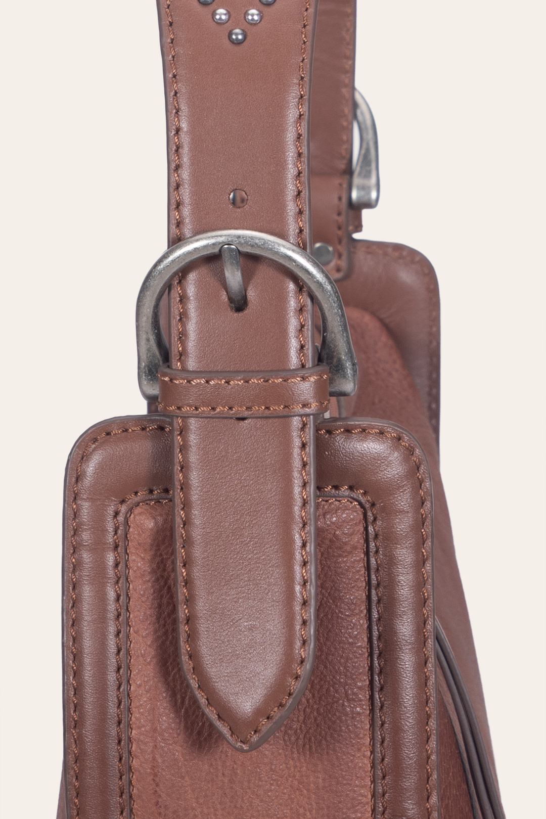Frye Women's Cognac Carla Studded Shoulder Bag Cognac