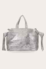 Frye Women's Nora Satchel Handbag Cream Metallic
