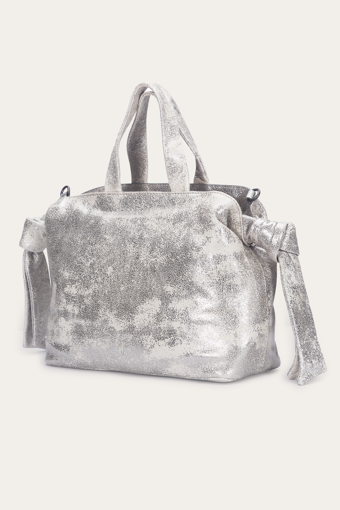 Frye Women's Nora Satchel Handbag Cream Metallic