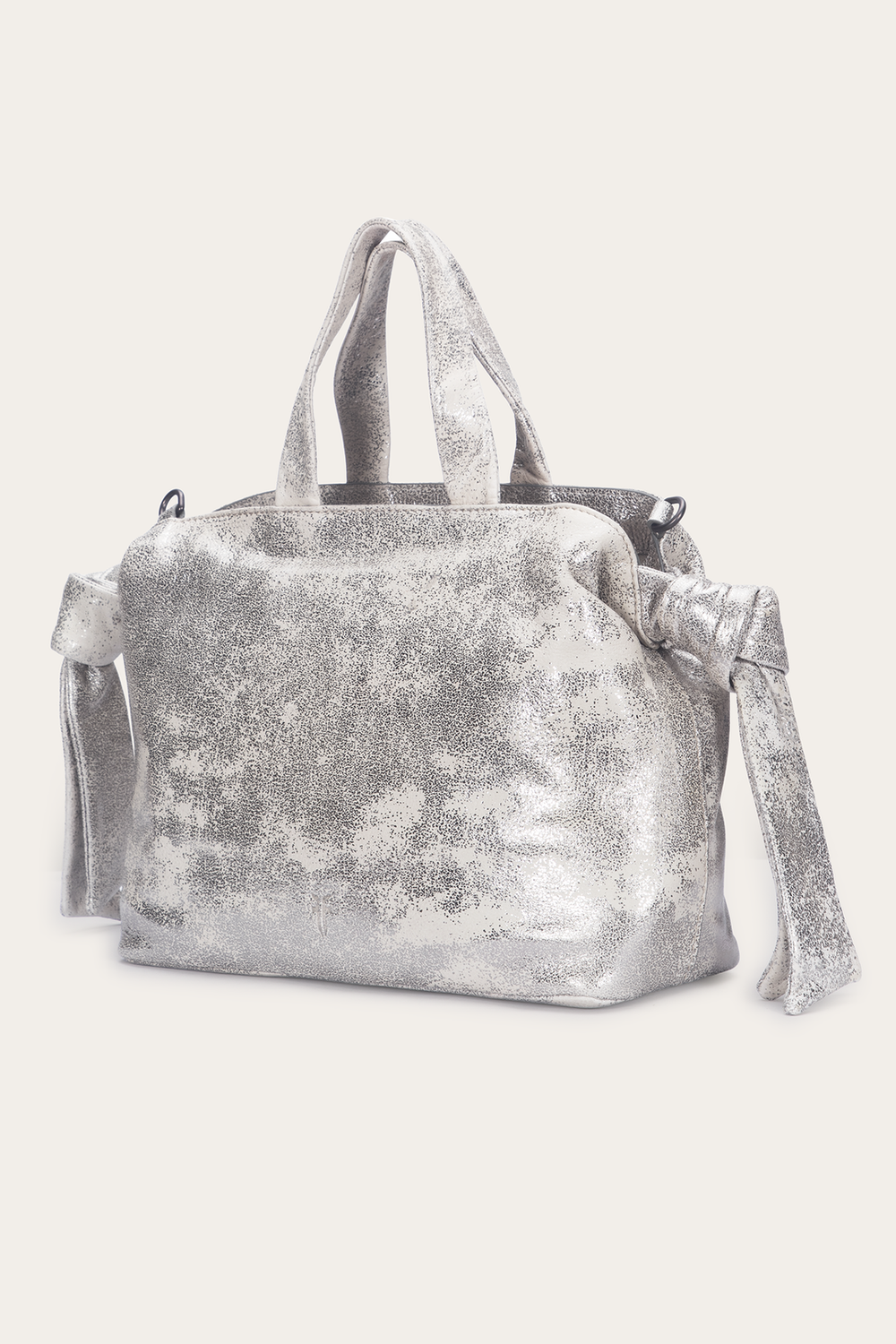 Frye Women's Nora Satchel Handbag Cream Metallic