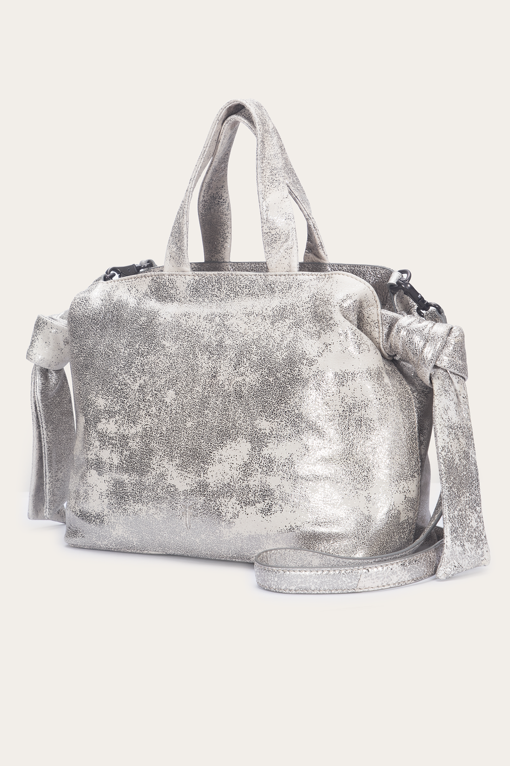 Frye Women's Nora Satchel Handbag Cream Metallic