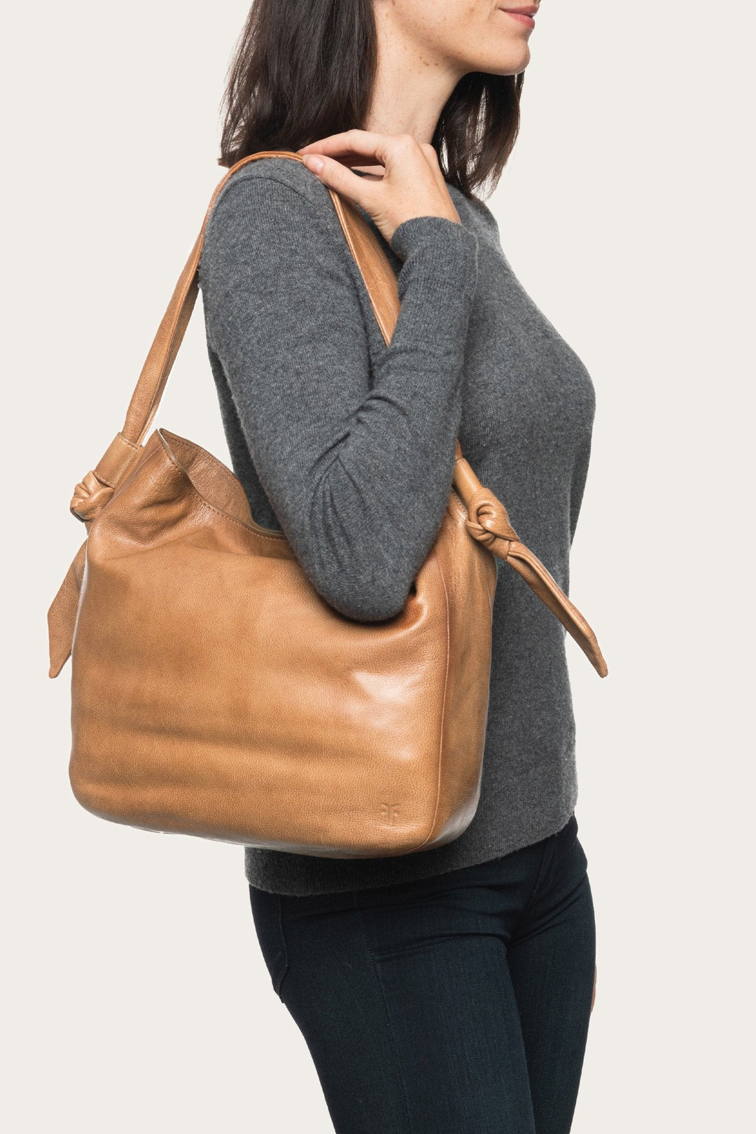 Frye Nora Knotted Hobo in Beige Beige