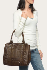 Frye Melissa Dark Brown Tote Dark Brown