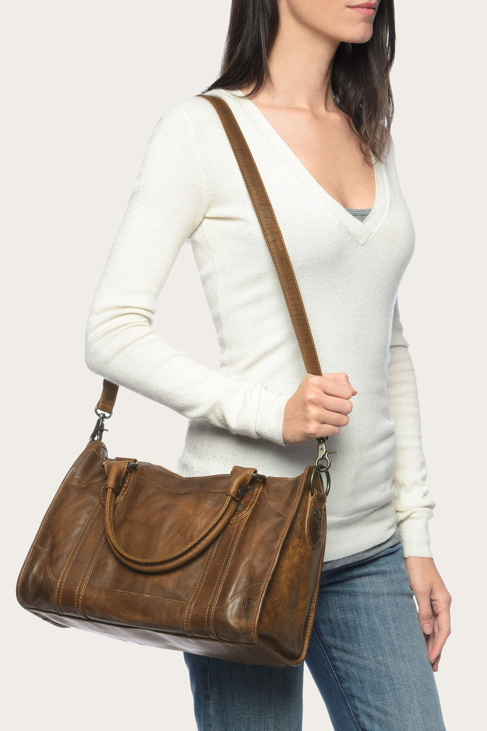 Frye Melissa Cognac Satchel Cognac