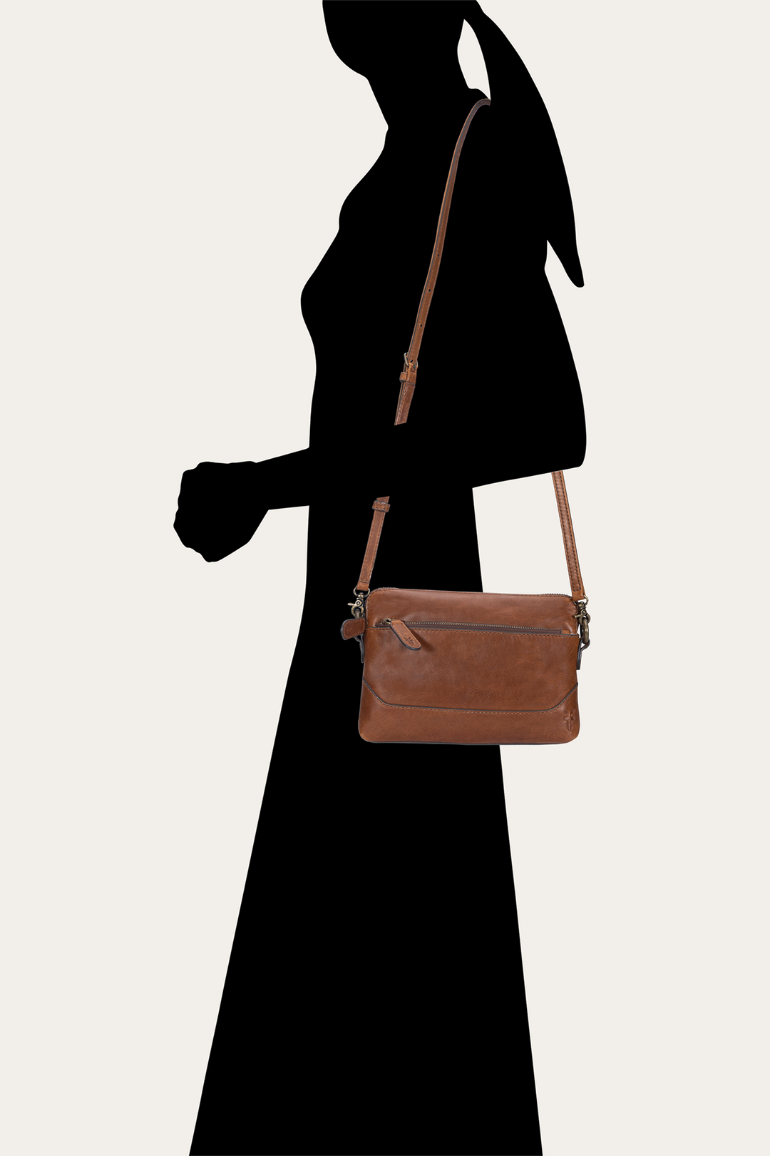 Frye Melissa Cognac Crossbody Wristlet Cognac