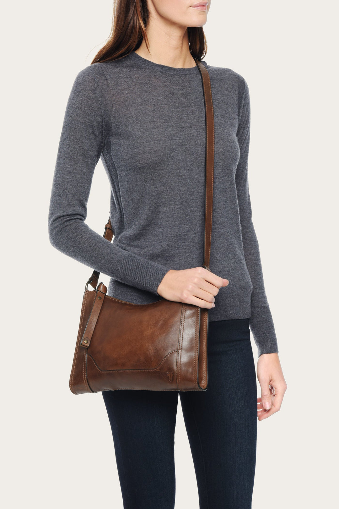 Frye Melissa Cognac Zip Crossbody Cognac