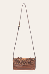 Frye Cognac Melissa Floral Convertible Mini Flap Cognac
