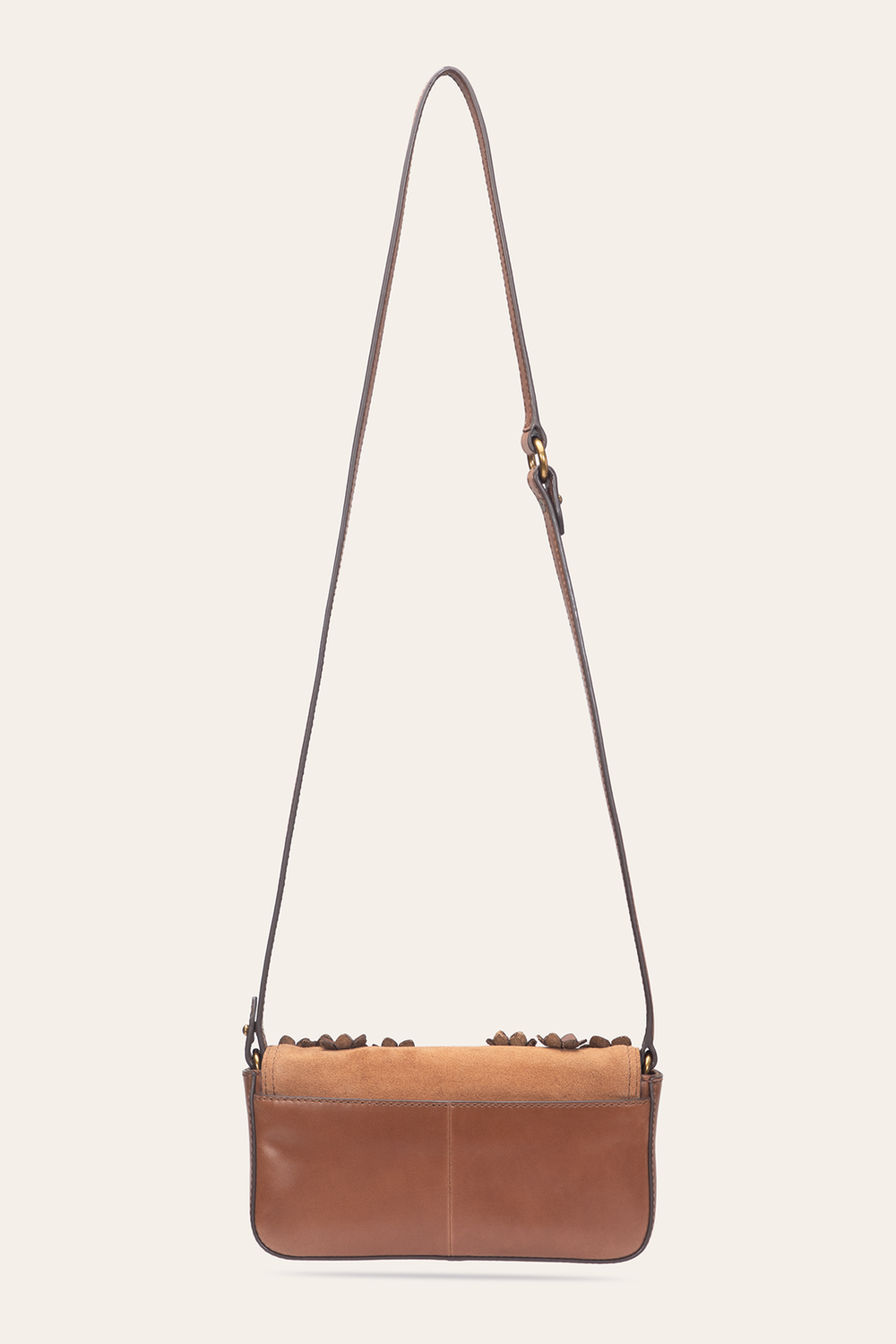 Frye Cognac Melissa Floral Convertible Mini Flap Cognac