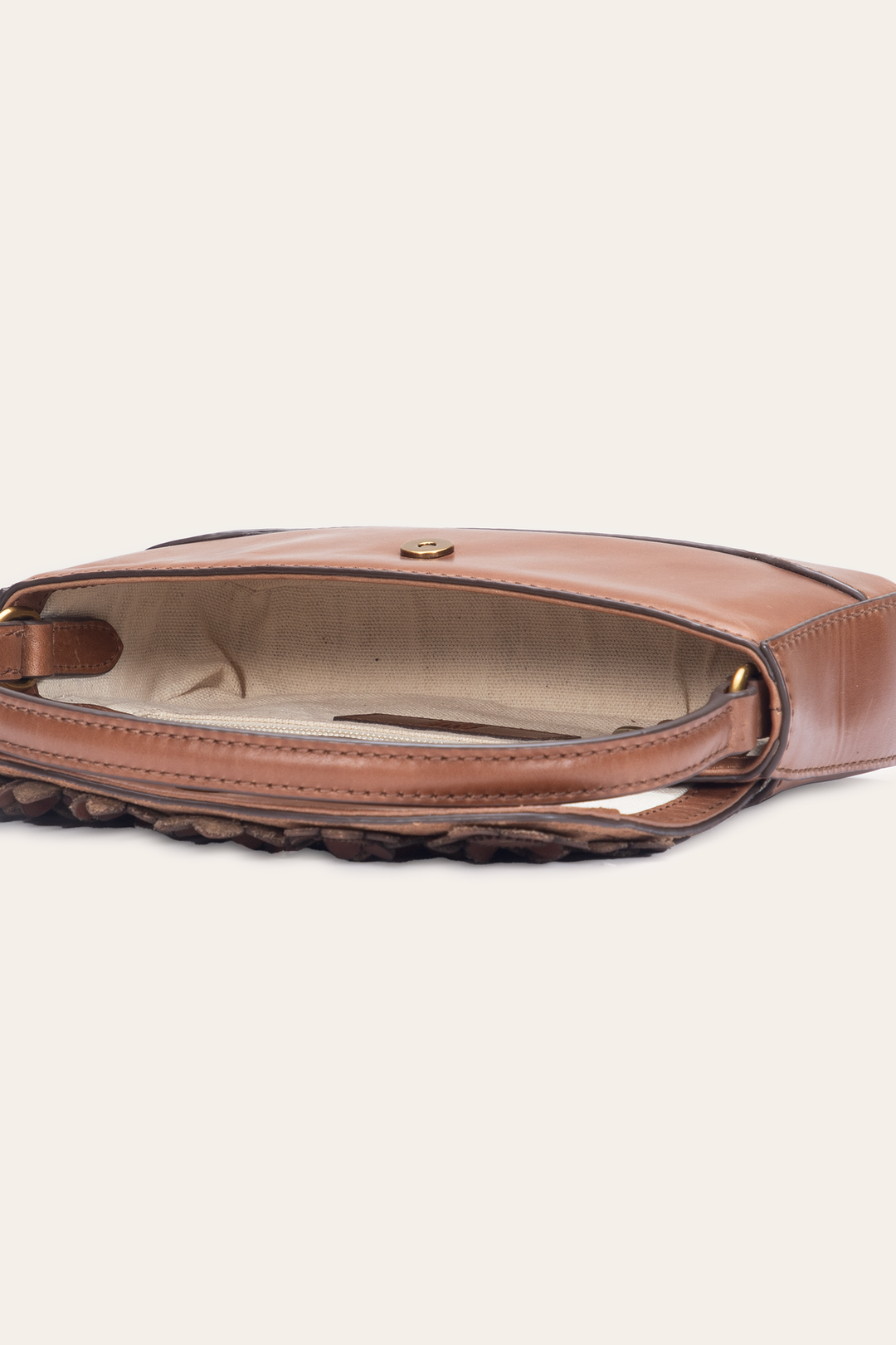 Frye Cognac Melissa Floral Convertible Mini Flap Cognac