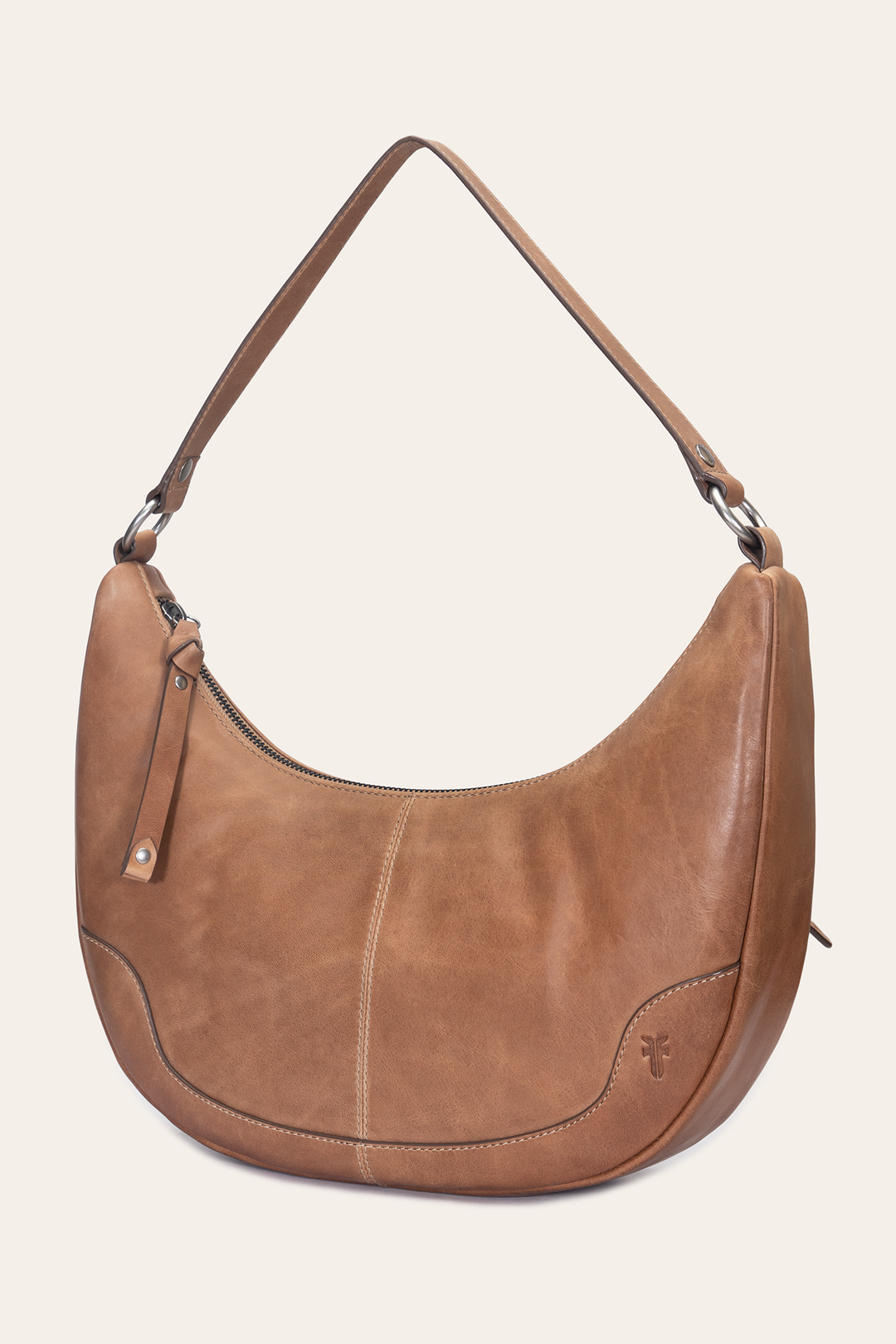 Frye Melissa Beige Crescent Hobo Beige