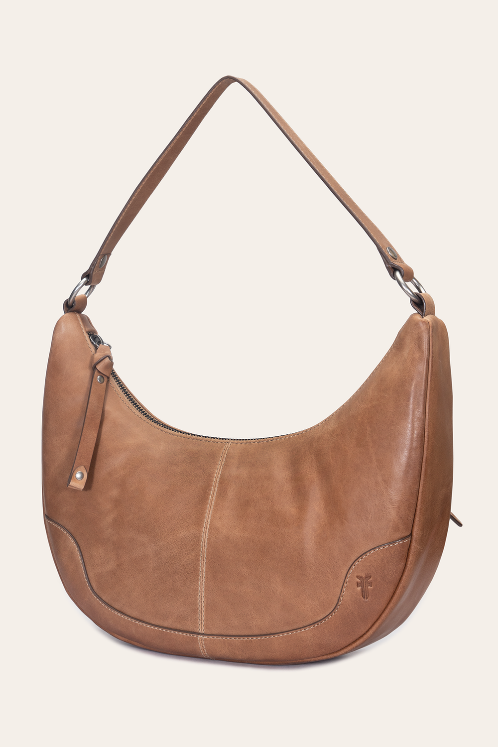 Frye Melissa Beige Crescent Hobo Beige