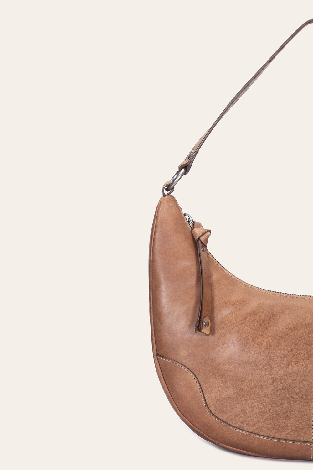Frye Melissa Beige Crescent Hobo Beige