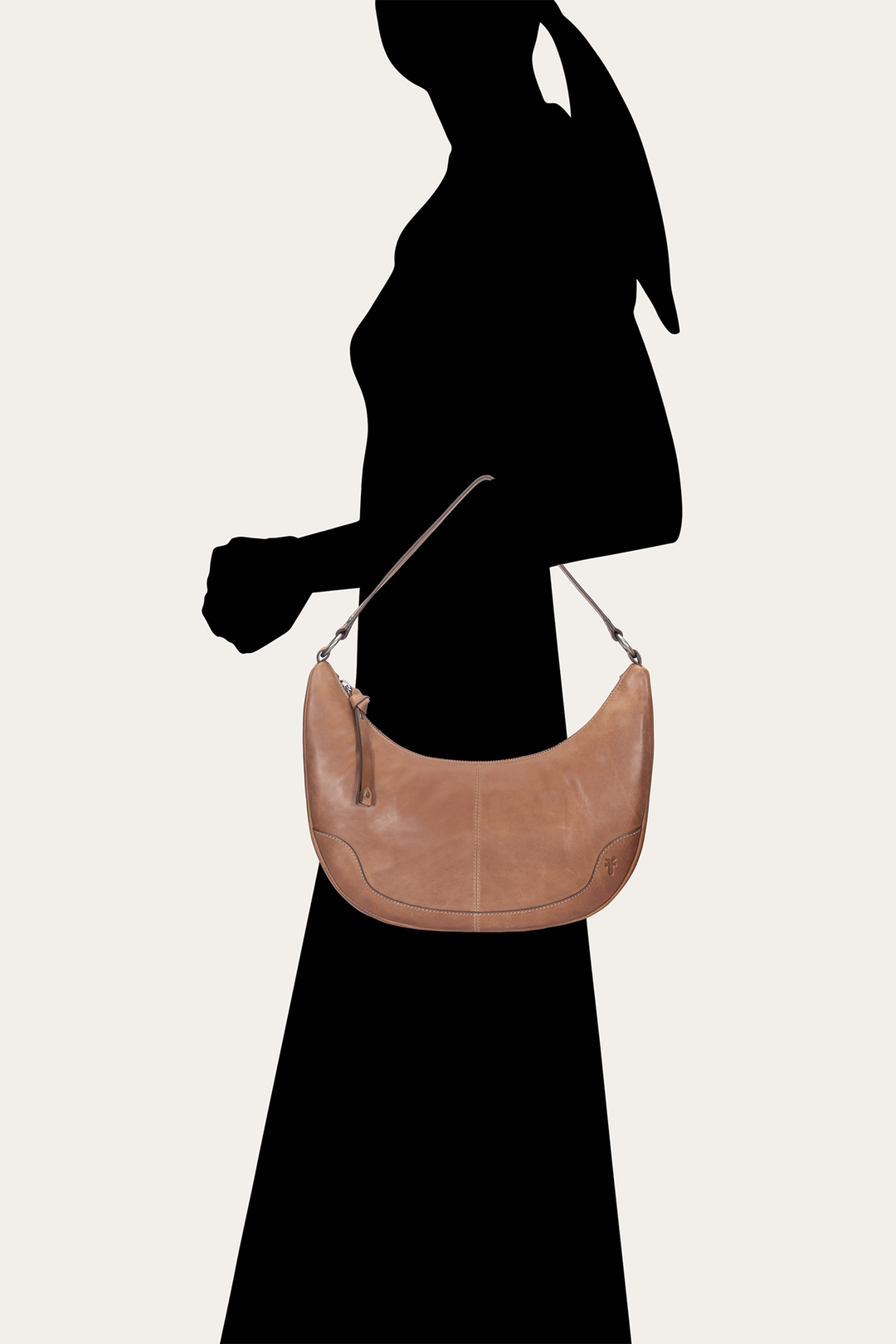 Frye Melissa Beige Crescent Hobo Beige