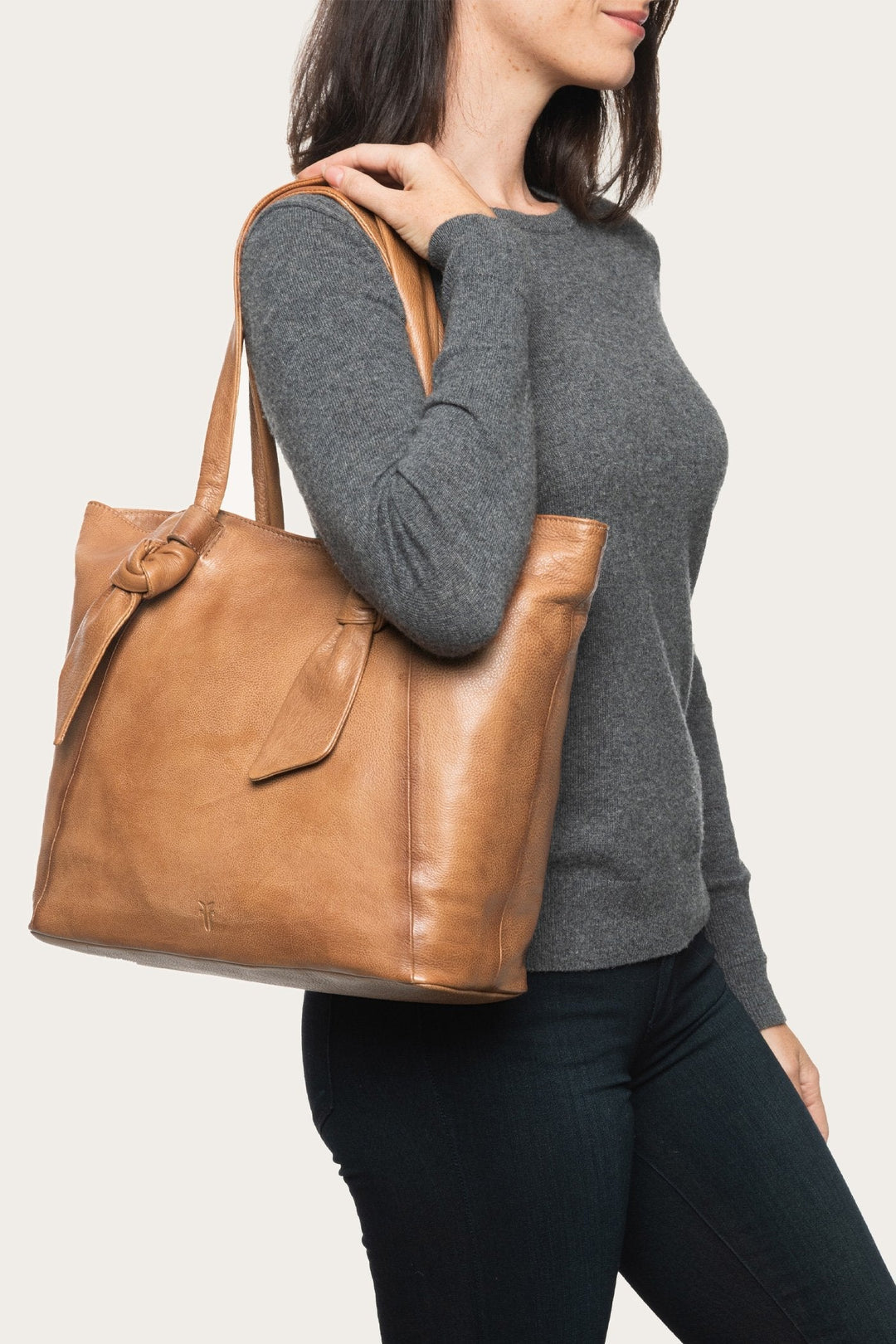 Frye Nora Beige Knotted Tote Beige
