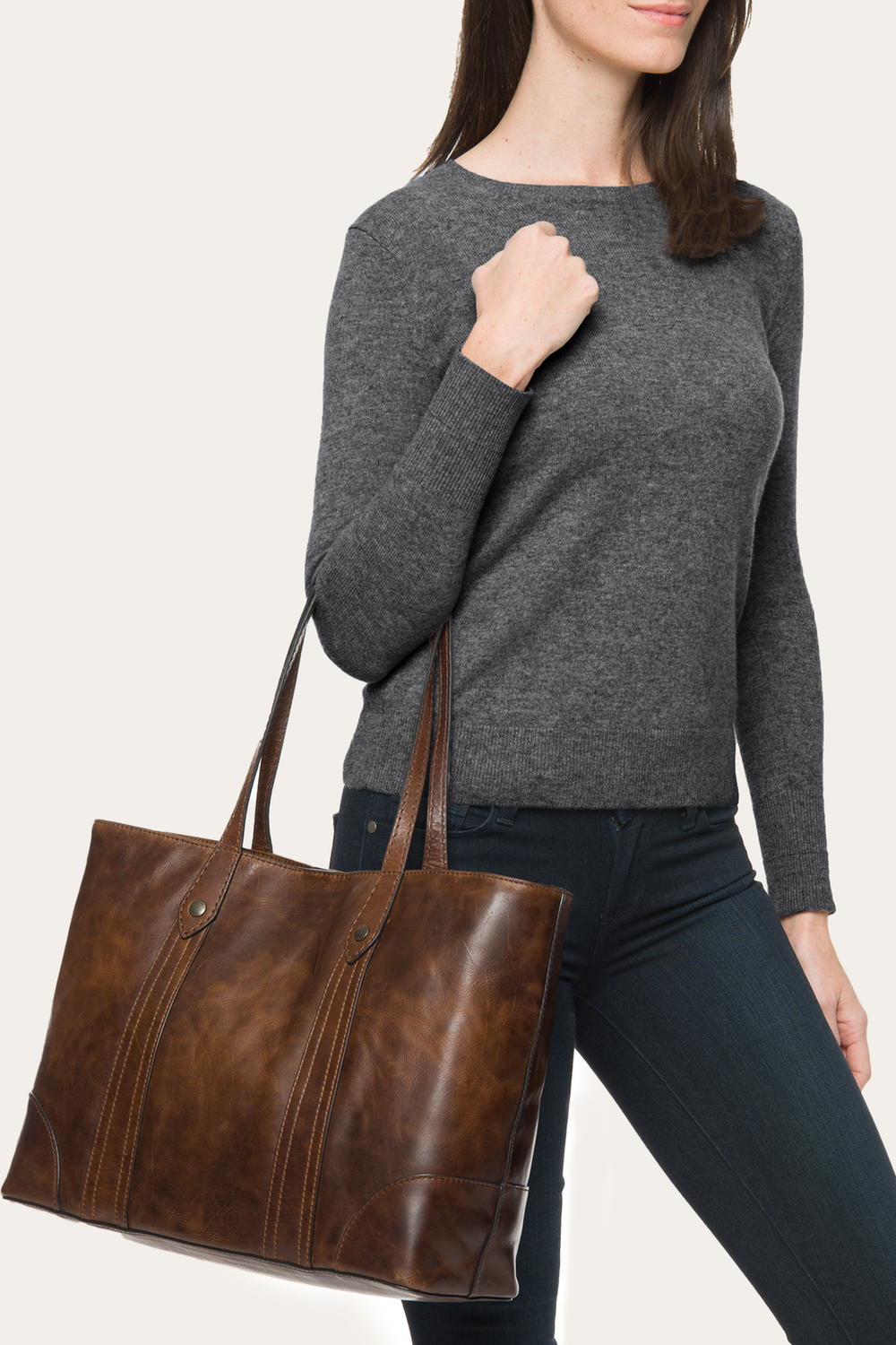 Frye Melissa Dark Brown Shopper Dark Brown