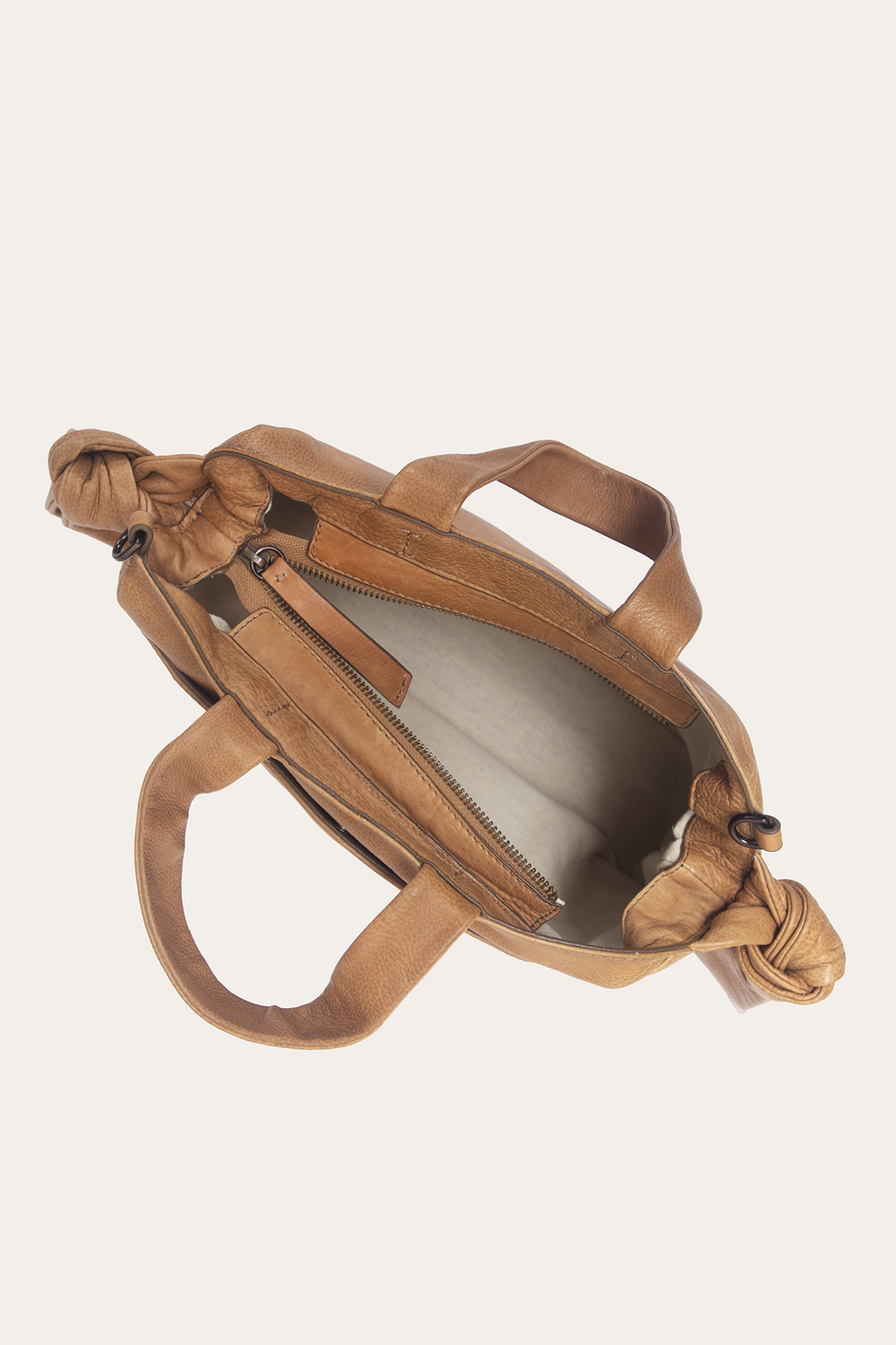 Frye Beige Nora Knotted Satchel Beige