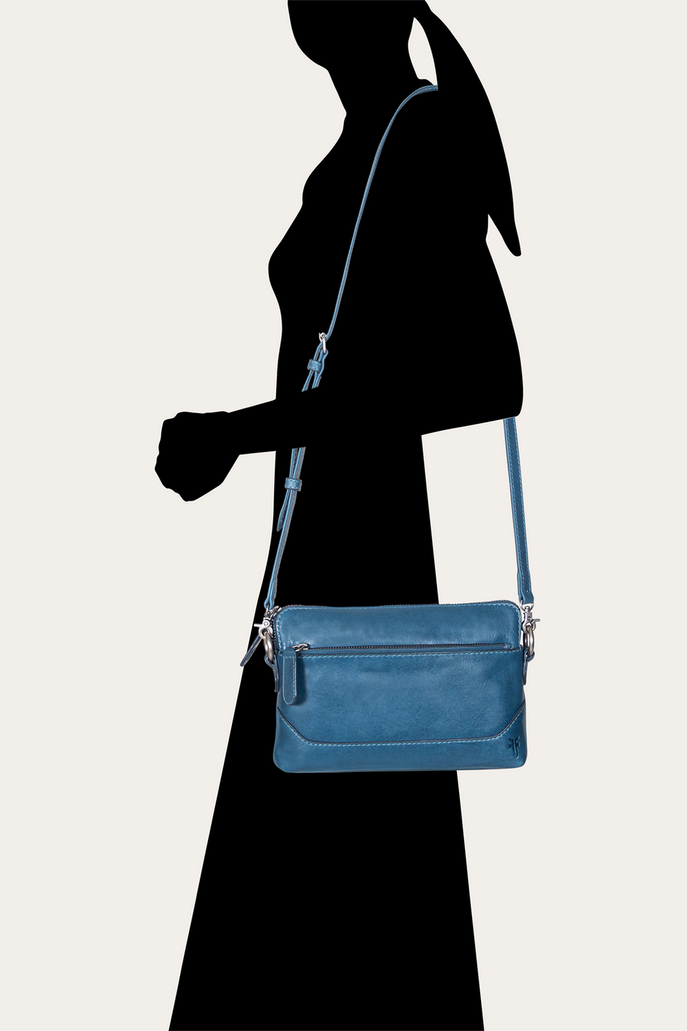 Frye Melissa Steel Crossbody Wristlet Steel