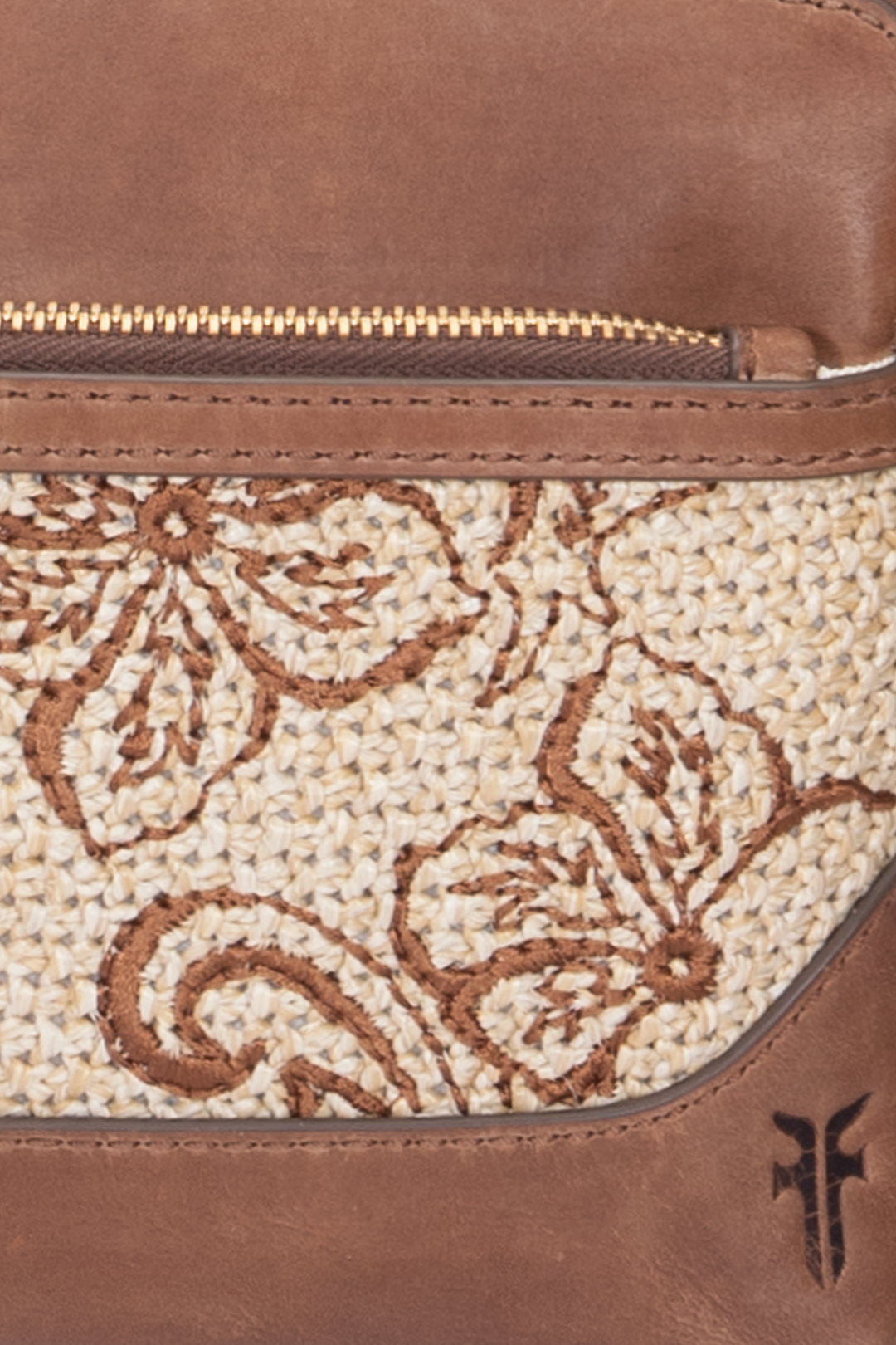 Frye Women's Floral Crossbody Wristlet Wallet Cognac