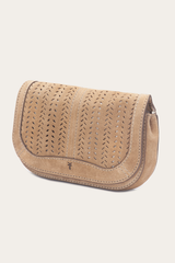 Frye Stella Suede Wallet Crossbody in Beige Beige