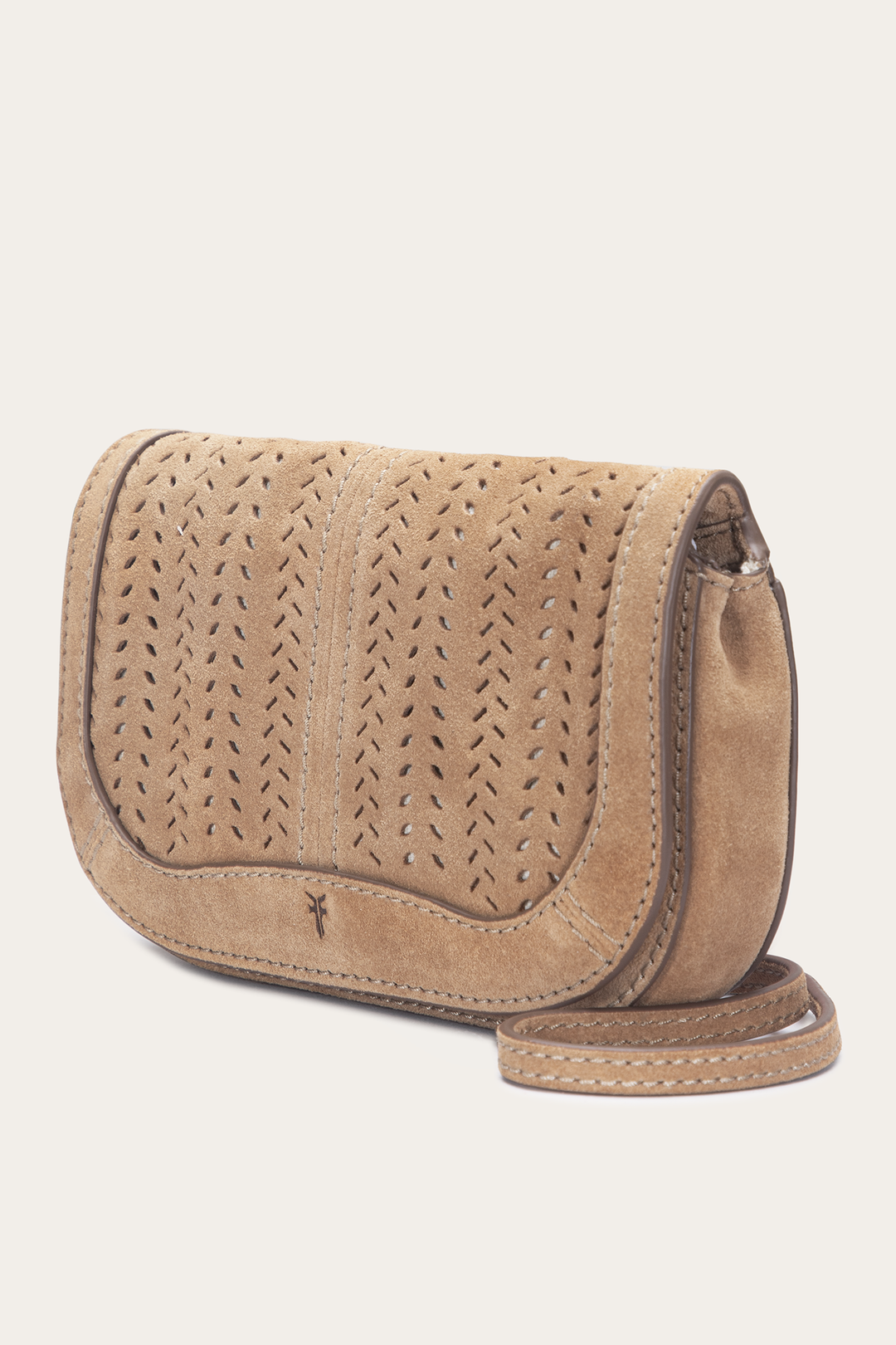 Frye Stella Suede Wallet Crossbody in Beige Beige