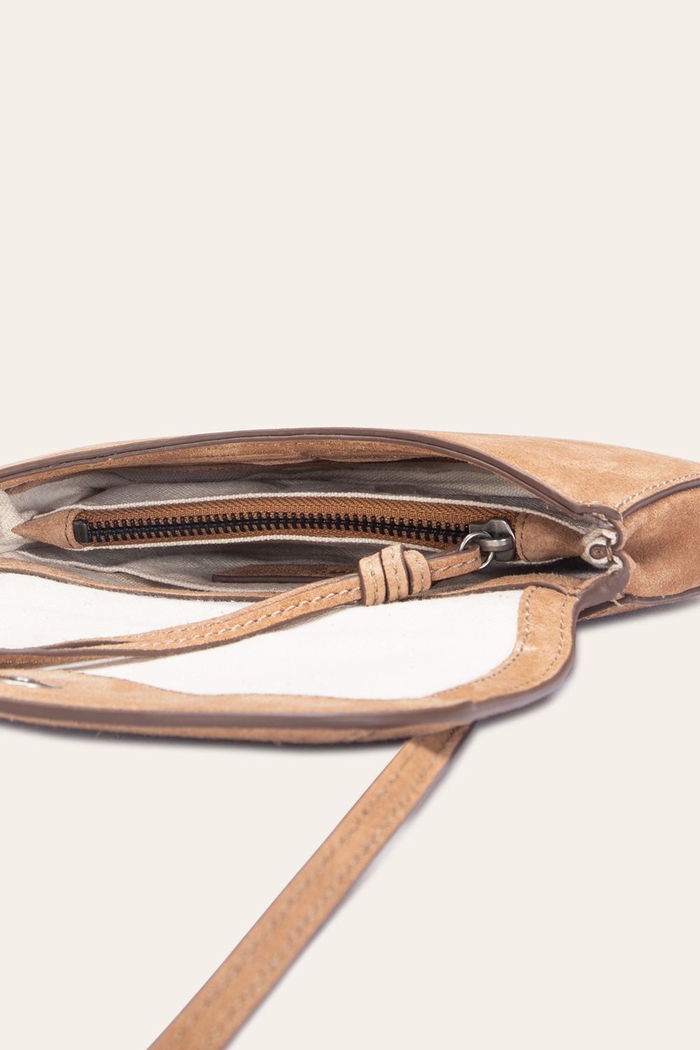 Frye Stella Suede Wallet Crossbody in Beige Beige