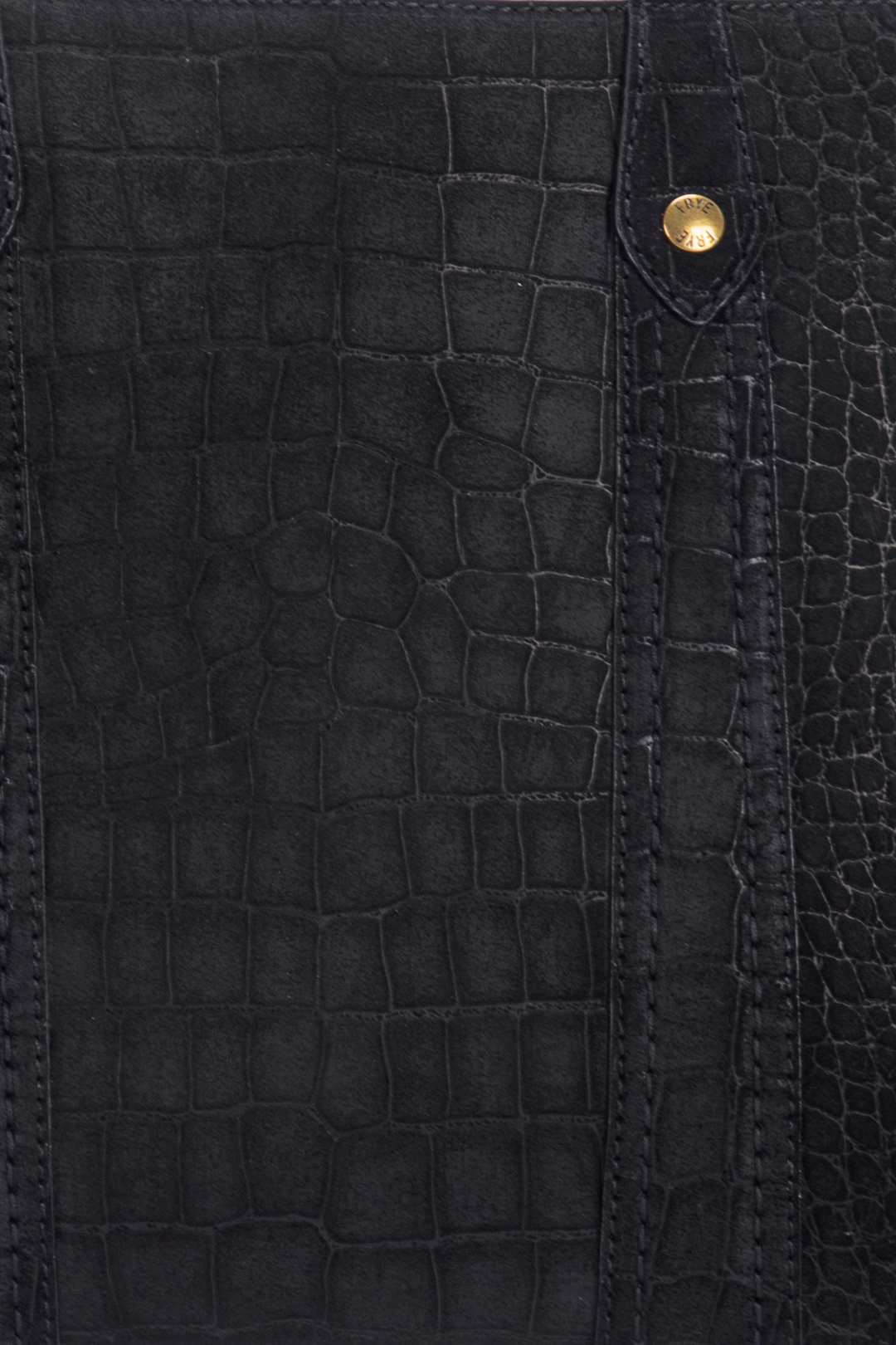 Frye Melissa Sueded Croco Shopper in Black Black