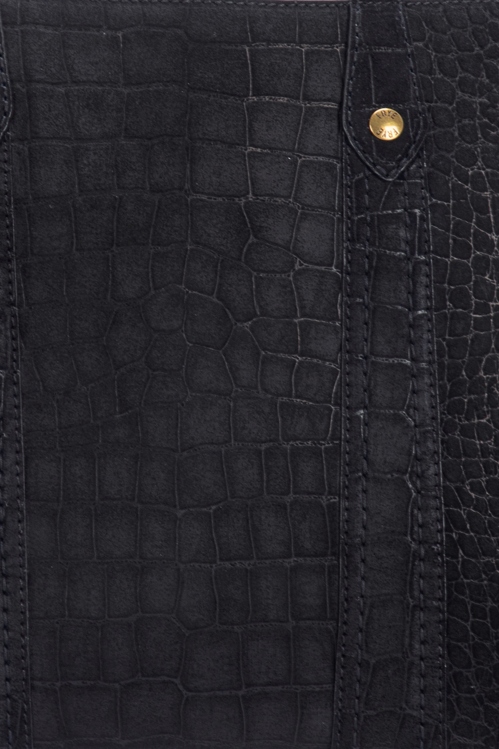 Frye Melissa Sueded Croco Shopper in Black Black
