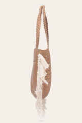 Frye Women's Ella Tassel Tote Bag in Beige Beige