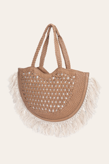 Frye Women's Ella Tassel Tote Bag in Beige Beige