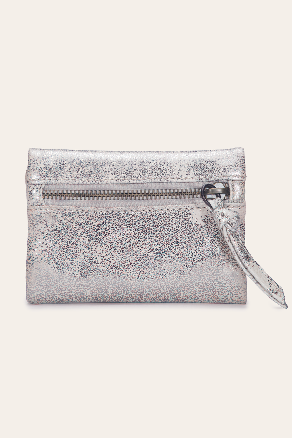 Frye Women's Nora Knotted Small Wallet Cream Metallic