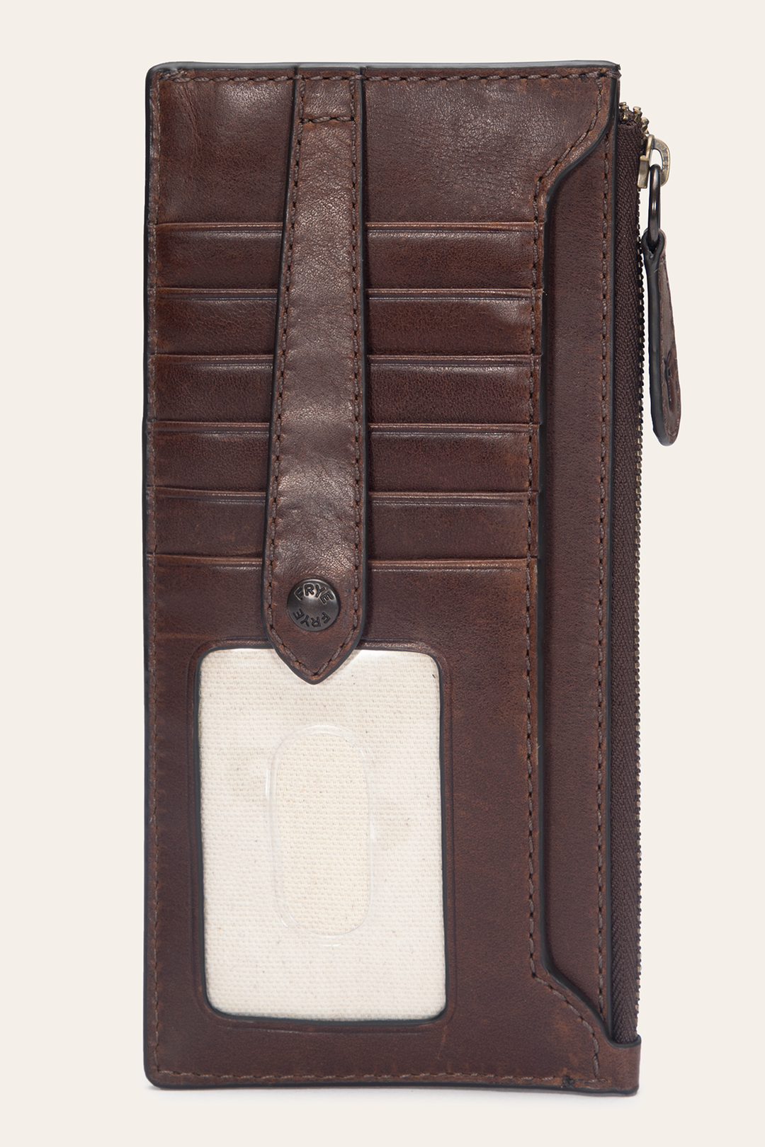 Frye Melissa Dark Brown Snap Card Wallet Dark Brown