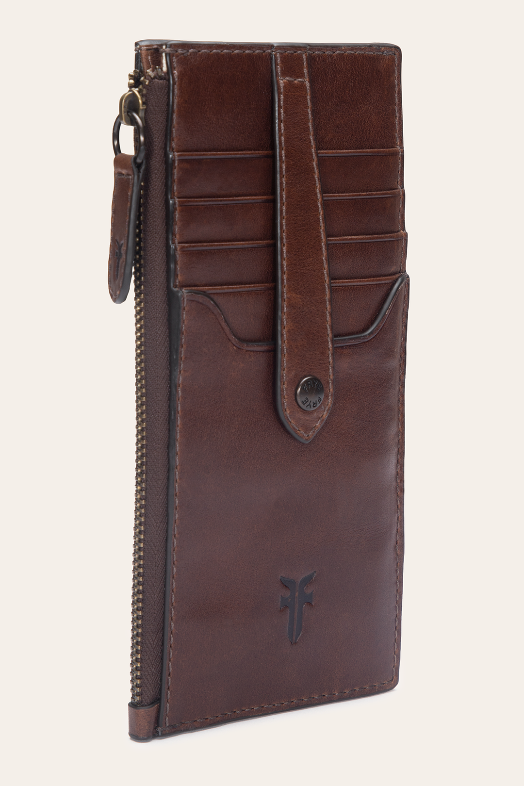Frye Melissa Dark Brown Snap Card Wallet Dark Brown