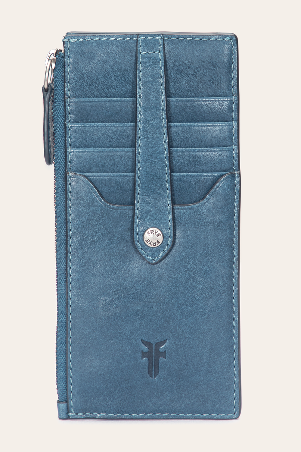 Frye Melissa Steel Snap Card Wallet Steel