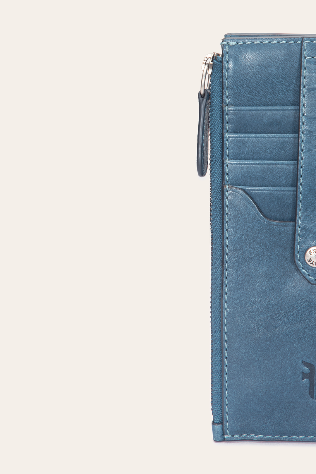 Frye Melissa Steel Snap Card Wallet Steel