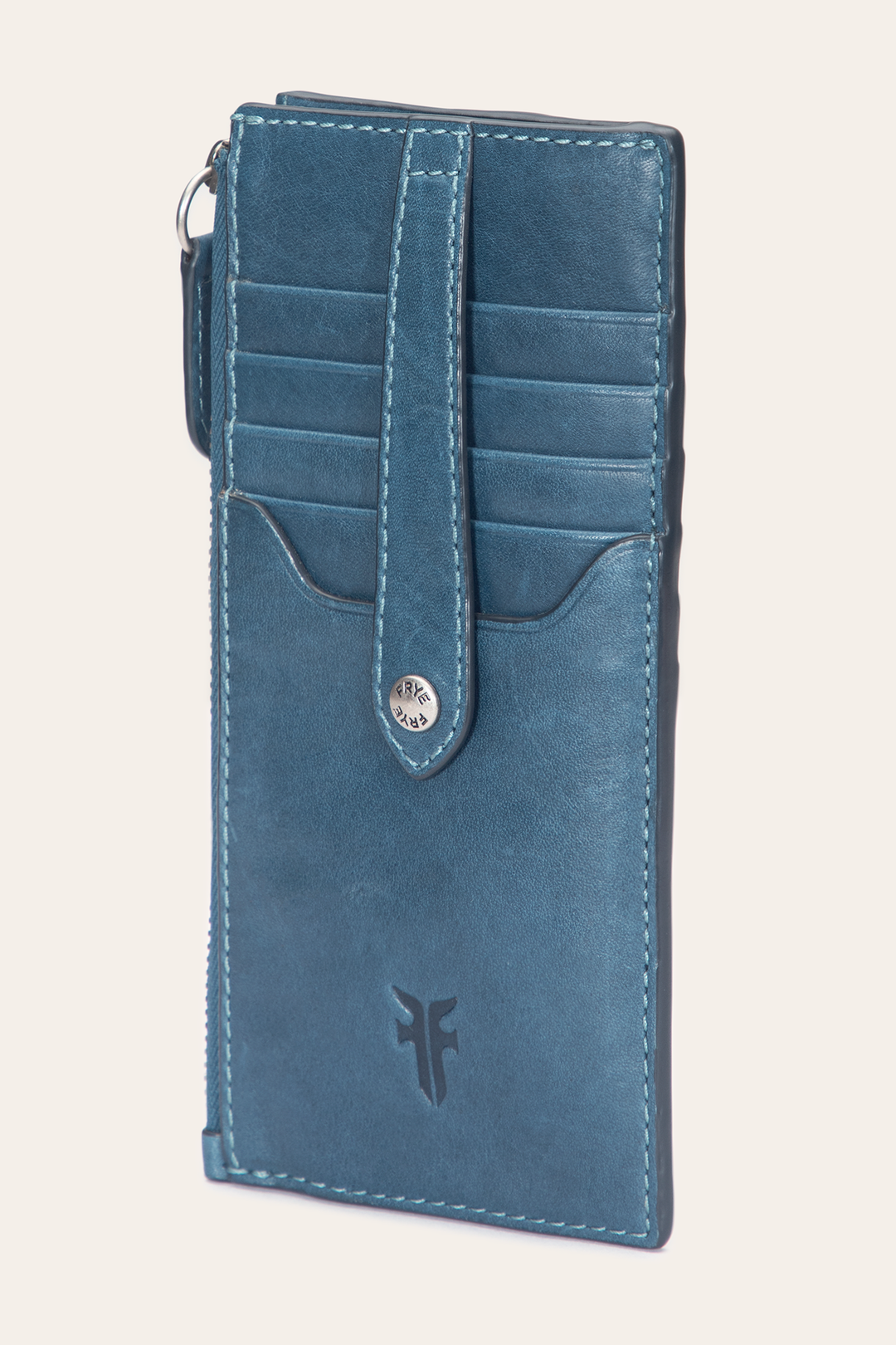 Frye Melissa Steel Snap Card Wallet Steel