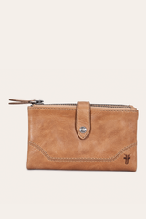 Frye Melissa Beige Double Zip Wallet Beige