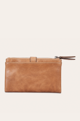 Frye Melissa Beige Double Zip Wallet Beige