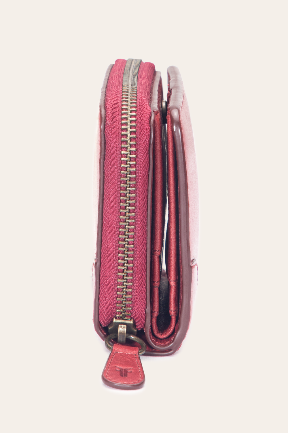 Frye Melissa Burgundy Small Zip Around Burgundy